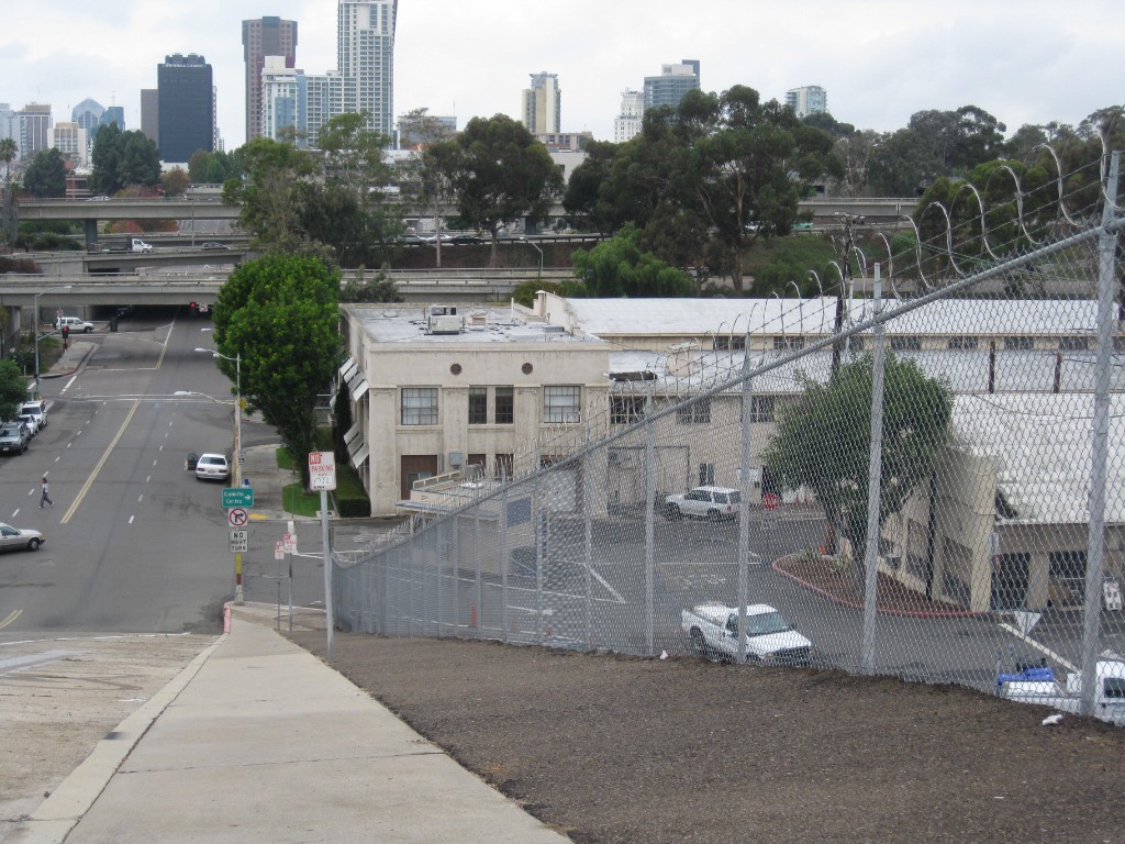 Chain link fence with razor wire