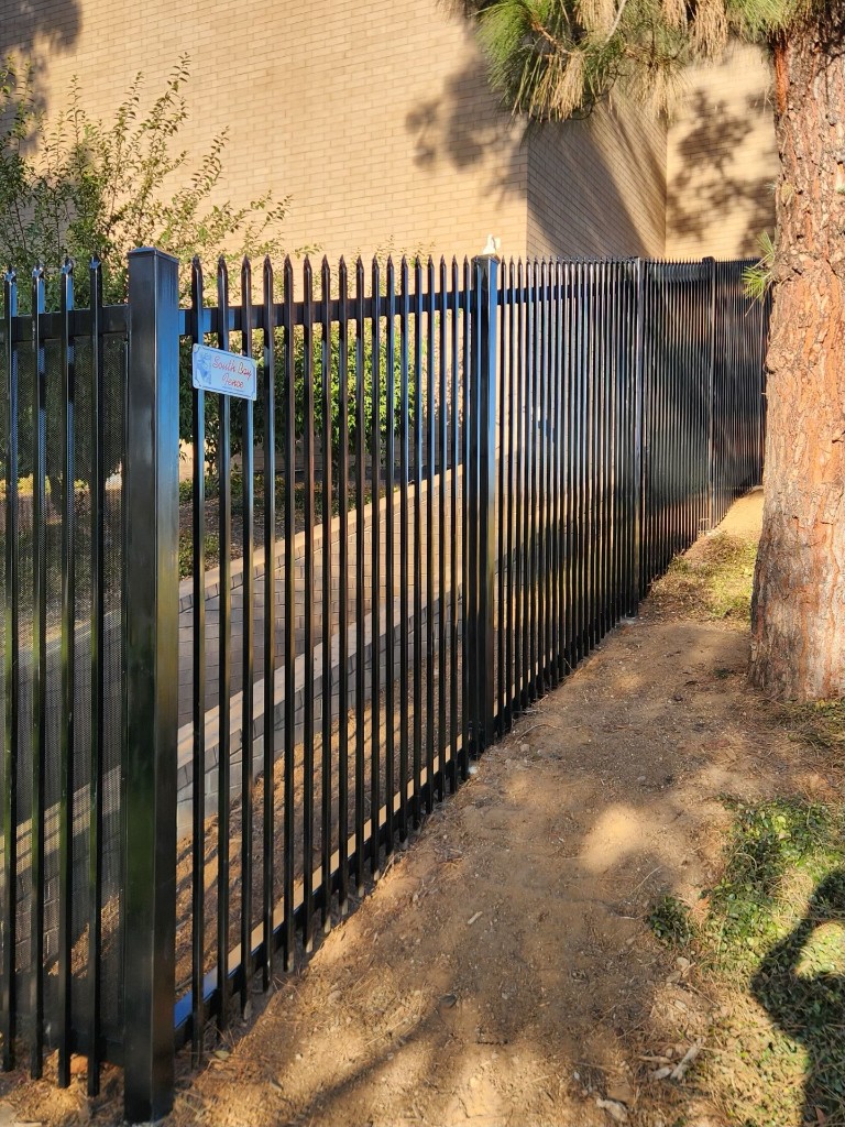 Black iron fence