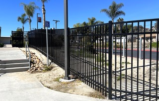 Square post wrought iron fence