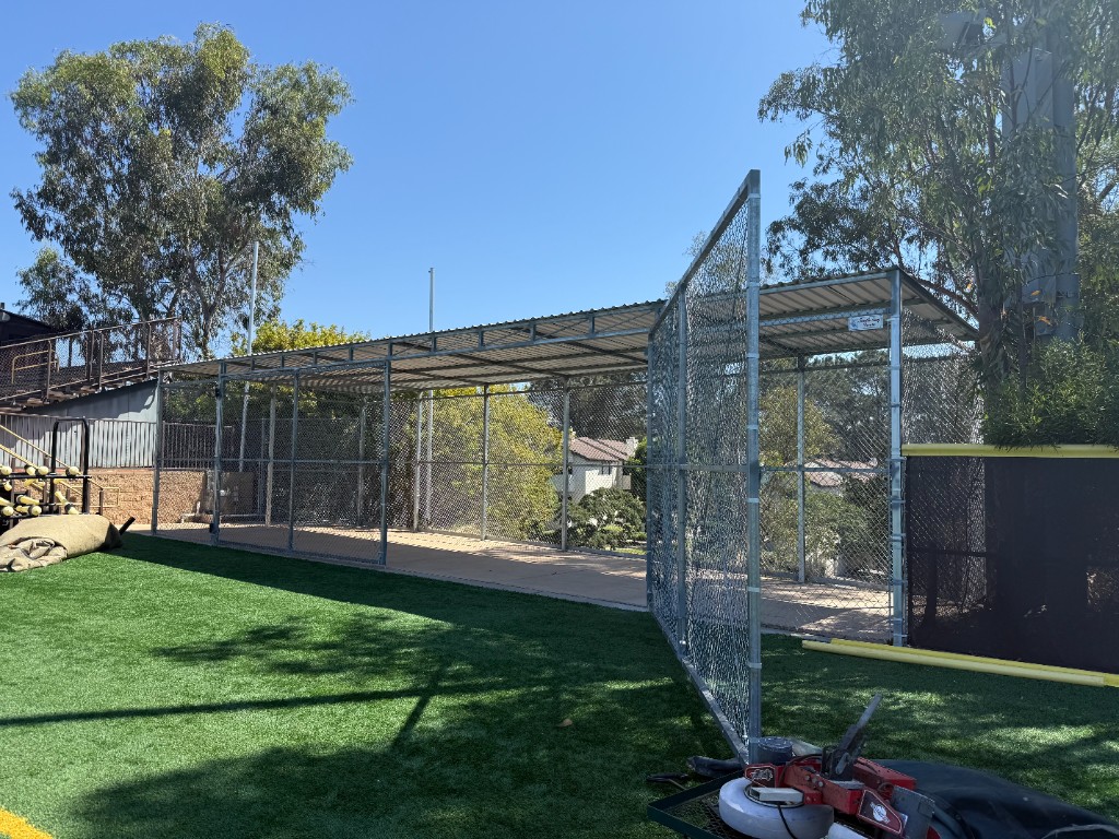 Covered chain link enclosure in San Diego