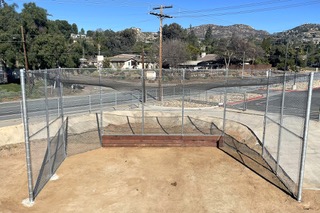 Baseball diamond backstop fencing