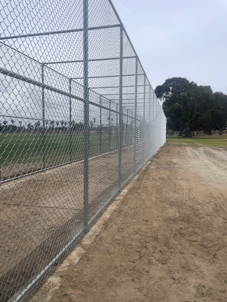 Baseball field chain link fence