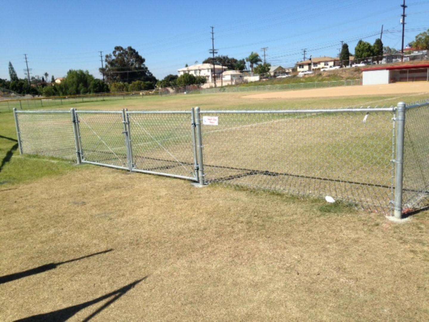 Baseball field chain link fencing