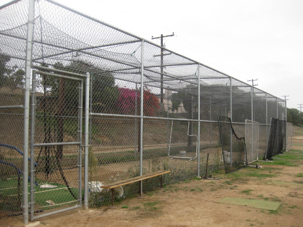 Batting cage chain link fence