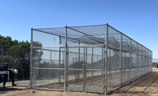 Chain link batting cage enclosure