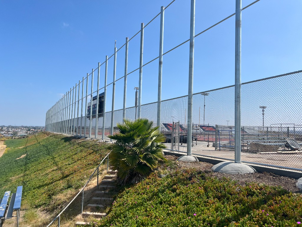 Sports field chain link perimeter fence